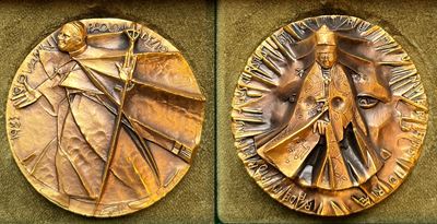 Vaticano. Giovanni Paolo II, 1978-2005. Medaglia in Bronzo 1983. Ricordo della Visita del Papa a ...