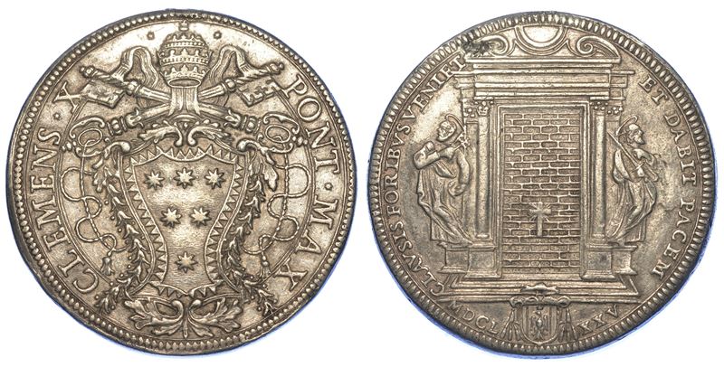STATO PONTIFICIO. CLEMENTE X, 1670-1676. Piastra del Giubileo 1675.  - Auction Numismatics - Cambi Casa d'Aste