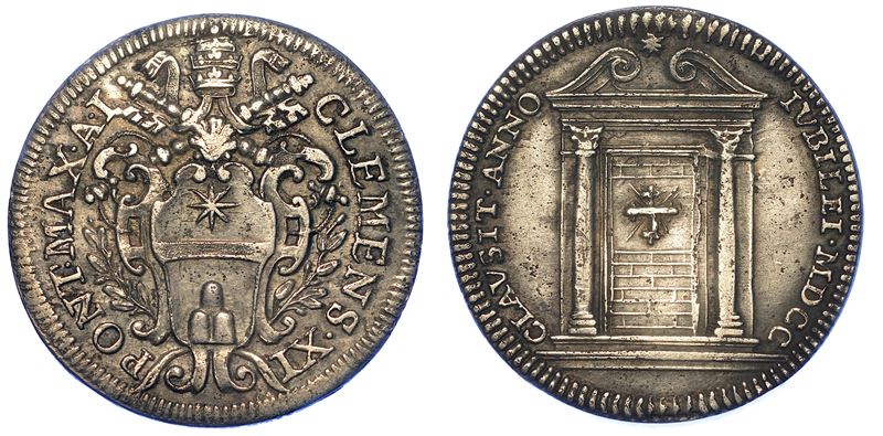 STATO PONTIFICIO. CLEMENTE XI, 1700-1721. Giulio 1700/A. I. Anno Santo.  - Auction Numismatics - Cambi Casa d'Aste