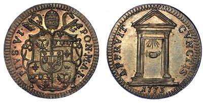 Stato Pontificio. Pio Vi, 1775-1799. Grosso 1775/a. I. (anno Santo).