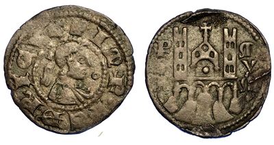 Bergamo. Comune, a Nome di Federico II, 1194-1250. Denaro Planeto, Anni 1282-1290
