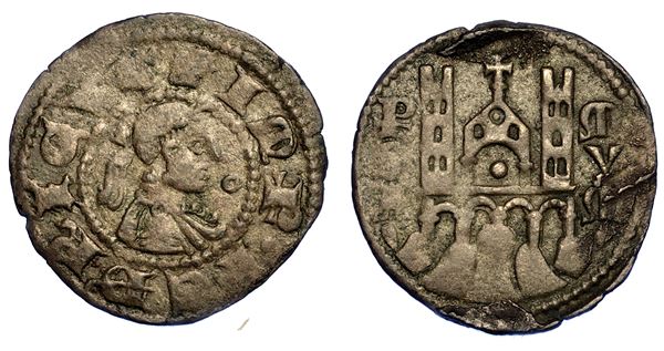 BERGAMO. COMUNE, A NOME DI FEDERICO II, 1194-1250. Denaro planeto, anni 1282-1290