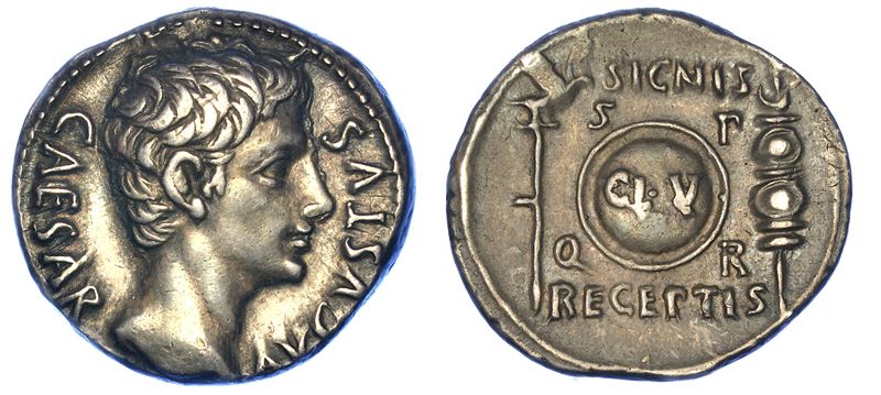 OTTAVIANO AUGUSTO, 27 a.C. - 14 d.C. Denario, anno 19. Colonia Patricia.  - Auction Numismatics - Cambi Casa d'Aste