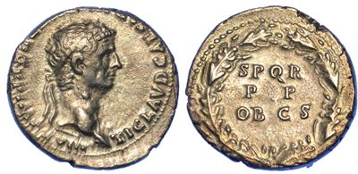 Claudio, 41-54. Denario, Anni 46-47. Lugdunum.