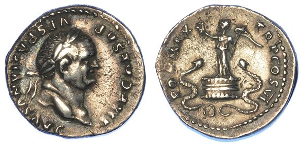 VESPASIANO, 69-79. Denario, anno 75 d.C. Roma.