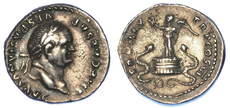 VESPASIANO, 69-79. Denario, anno 75 d.C. Roma.  - Auction Numismatics - Cambi Casa d'Aste