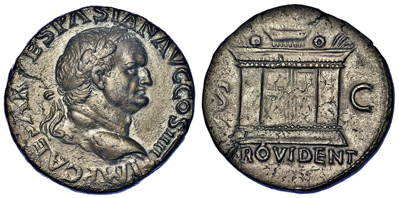 VESPASIANO, 69-79. Asse, anni 77-78. Roma.  - Auction Numismatics - Cambi Casa d'Aste