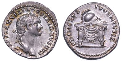 Domiziano (cesare). Denario, Anni 80-81.