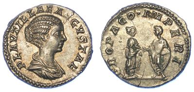 Plautilla (moglie di Caracalla), 202-205. Denario, Anni 202-205.