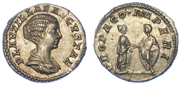 PLAUTILLA (Moglie di Caracalla), 202-205. Denario, anni 202-205.