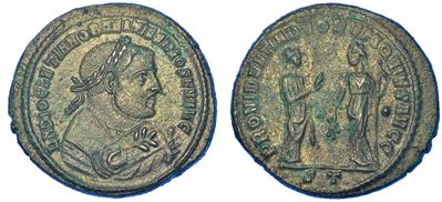 Diocleziano, 284-305. Follis, Anno 305. Ticinum.