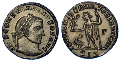 Costantino I, 307-337. Follis, Anni 317-320. Siscia.