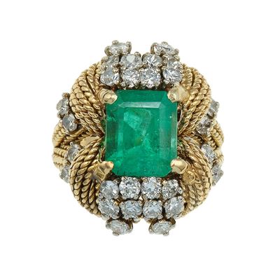 Anello con Smeraldo Colombia e Diamanti