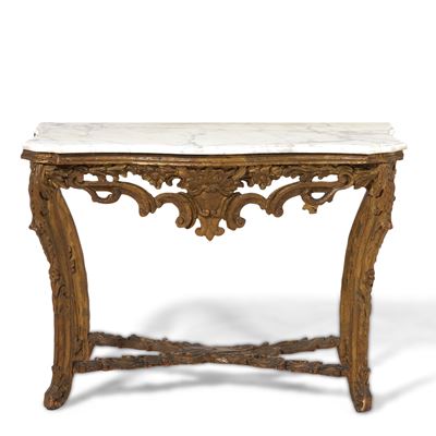 Consolle in Legno Intagliato e Dorato. XVIII-XIX Secolo