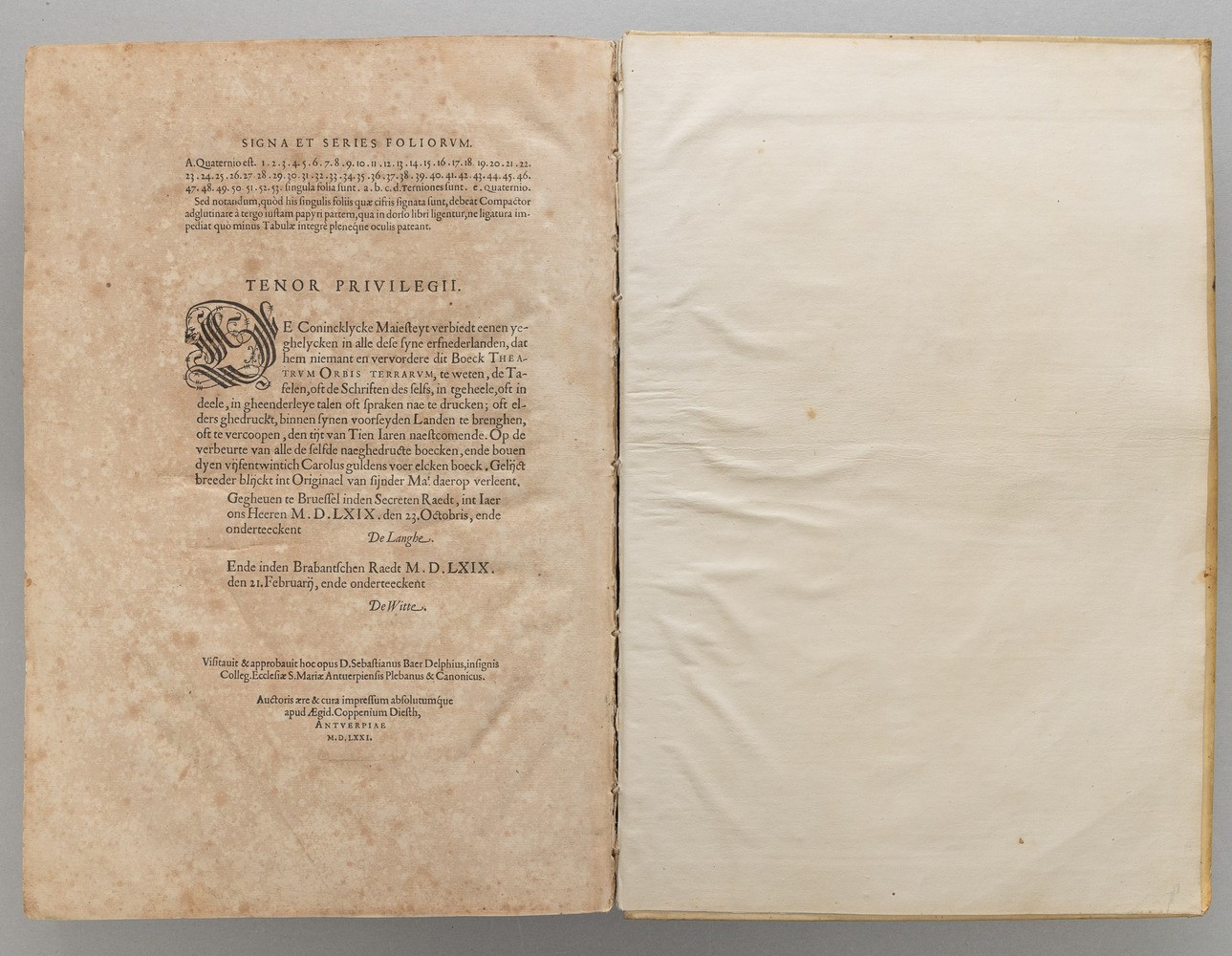 Ortelius Abraham (1528-1598) Theatrum Orbis Terrarum, (in Fine:) Antuerpiae, Apud Aeg. Coppenium ...