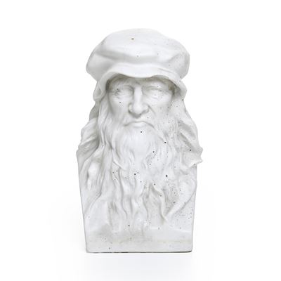 Busto di Leonardo da Vinci. Doccia, Manifattura Ginori, XIX Secolo.