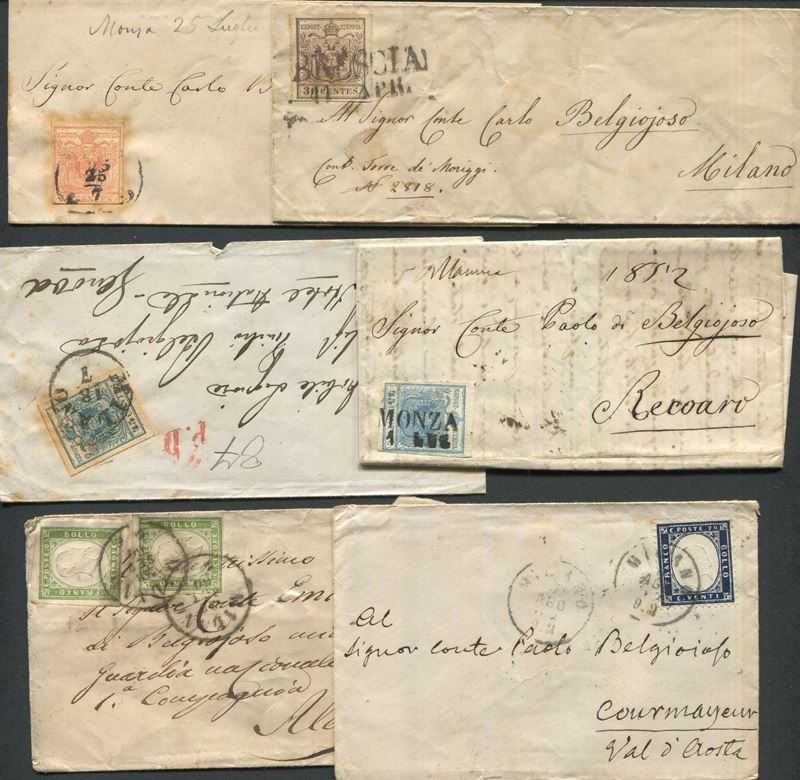 1842/1871, gruppo di lettere o buste del periodo  - Asta Storia Postale e Filatelia - Cambi Casa d'Aste