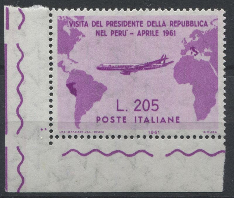 1961, "Gronchi rosa", Lire 205 (S.921)  - Auction Postal History and Philately - Cambi Casa d'Aste
