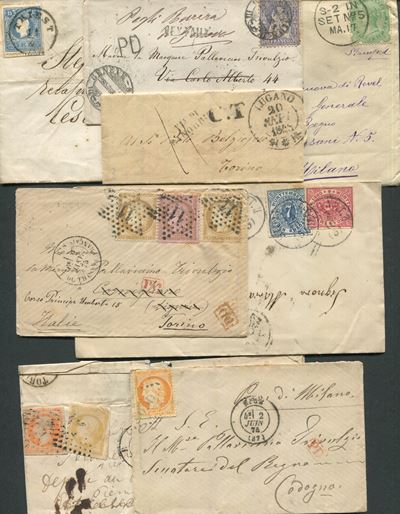1843/1943, Insieme Eterogeneo di 6 Cartoline Postali, 8 Lettere o Interi Postali