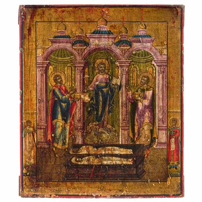 Icona balcanica, Cristo e Santi, XIX secolo