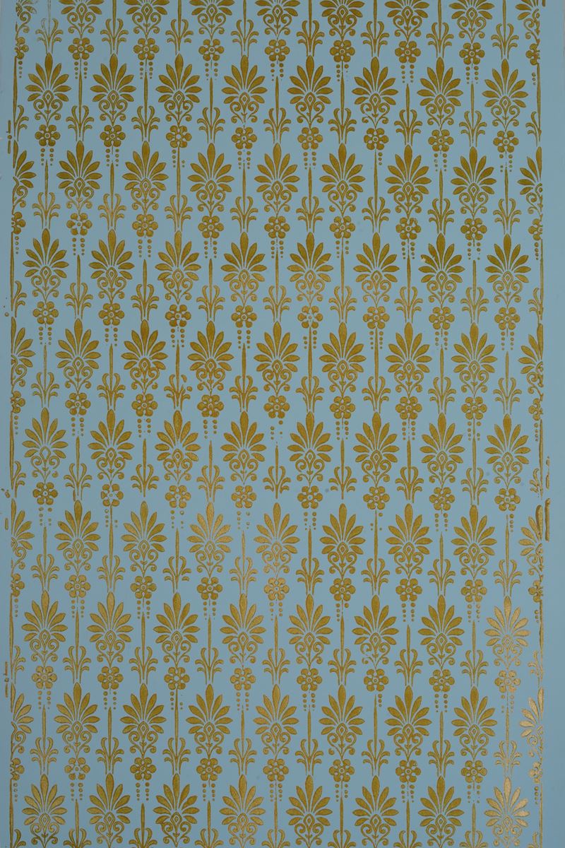 9 rotoli di carta da parati Zuber colore celeste nuovi  - Auction Palazzo Pugliese: Antique style furniture - Cambi Casa d'Aste