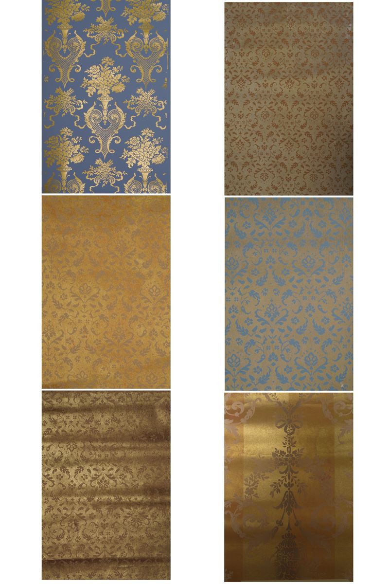 25 rotoli di carta da parati Zuber a colorazione mista usati  - Asta Palazzo Pugliese: Decori in stile antico - Cambi Casa d'Aste