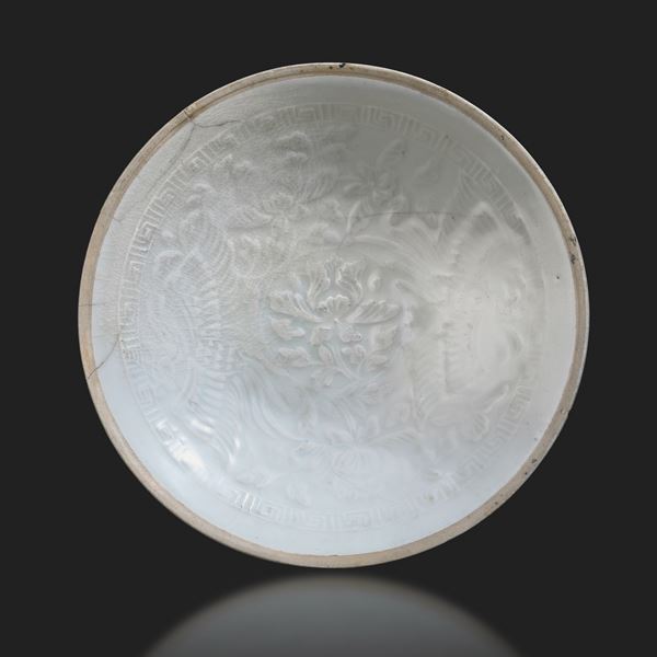 Porcelain bowl with relief floral motifs, China, Song Dynasty, Southern Song era (1127-1279)