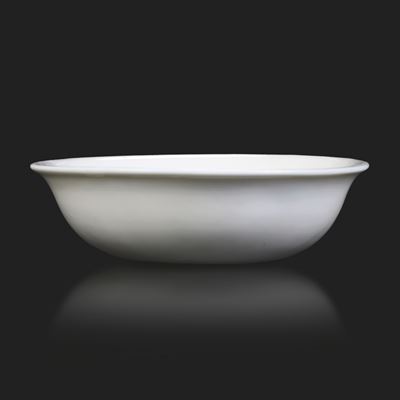 Piatto in Porcellana Dehua, Blanc De Chine Inciso con Soggetto Naturalistico, Cina, Fine XVII Sec...