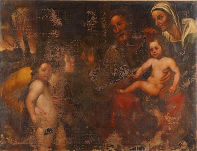 Scuola del XVII secolo, Episodio tratto dal Nuovo Testamento, olio su tela