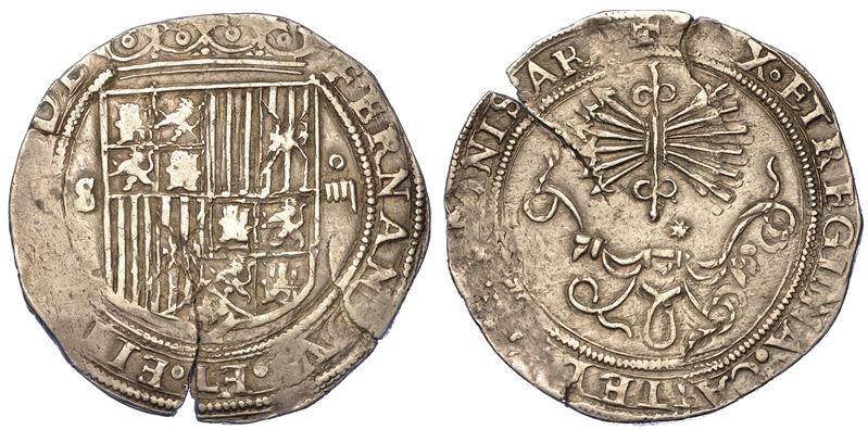 SPAGNA. FERNANDO V E ISABEL I, 1474-1504. 4 Reales.  - Auction Numismatics - Cambi Casa d'Aste