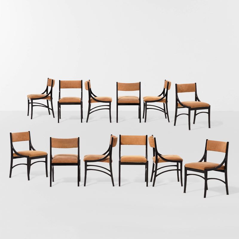 Ico Parisi : Dodici sedie mod. 110  - Auction Design - Cambi Casa d'Aste