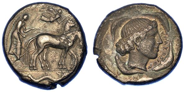 SICILIA - SIRACUSA. Tetradracma, 450-400 a.C.