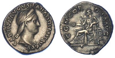Sabina (moglie di Adriano). Denario, Anni 128-136.