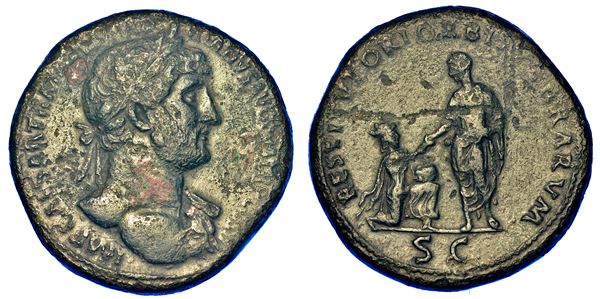 ADRIANO, 117-138. Sesterzio, anni 120-121. Roma.