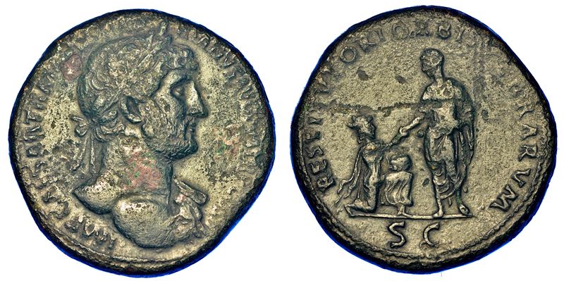 ADRIANO, 117-138. Sesterzio, anni 120-121. Roma.  - Auction Numismatics - Cambi Casa d'Aste