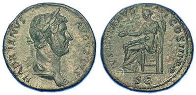 Adriano, 117-138. Sesterzio, Anni 132-134.