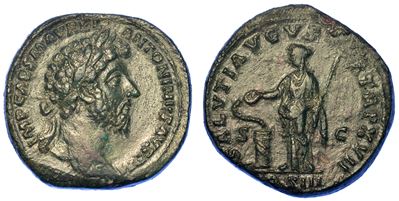 Marco Aurelio, 161-180. Sesterzio, Anno 163. Roma.