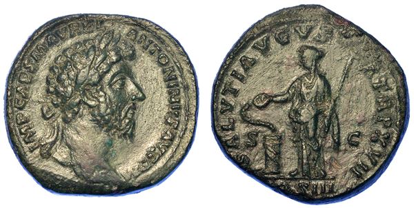 MARCO AURELIO, 161-180. Sesterzio, anno 163. Roma.