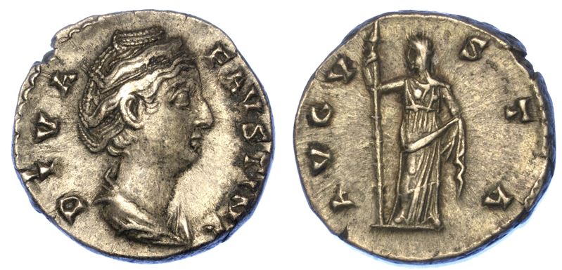 FAUSTINA I, + 140/141 (moglie di Antonino Pio). Denario.  - Asta Numismatica - Cambi Casa d'Aste