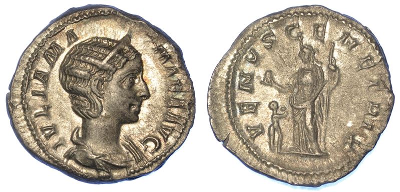 GIULIA MAMEA (madre di Alessandro Severo), 222-235. Denario, anno 223. Roma.  - Auction Numismatics - Cambi Casa d'Aste