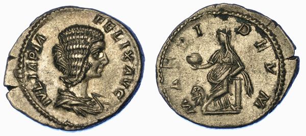 GIULIA DOMNA (madre di Caracalla), 211-217. Denario, anno 217.
