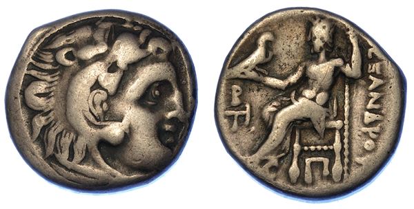 REGNO DI MACEDONIA. ALESSANDRO III MAGNO, 336-323 a.C. Dracma. Colophon.