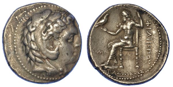 REGNO DI MACEDONIA. FILIPPO III ARRIDEO, 323-317 a.C. Tetradracma. Babilonia, coniata sotto Arconte, Dokimo o Seleuco.