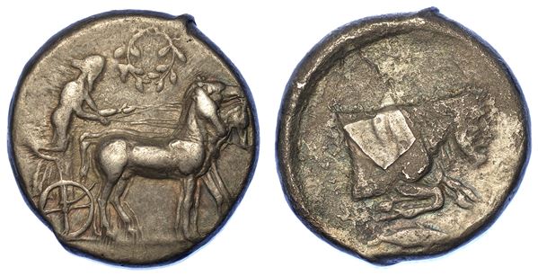 SICILIA - GELA. Tetradracma, anni 430-425 a.C.