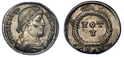 Valentiniano I, 364-375. Siliqua, Anni 364-367. Costantinopoli.