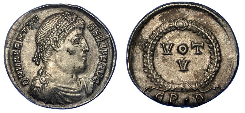 VALENTINIANO I, 364-375. Siliqua, anni 364-367. Costantinopoli.  - Auction Numismatics - Cambi Casa d'Aste