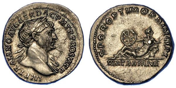TRAIANO, 98-117. Denario, anni 112-113.