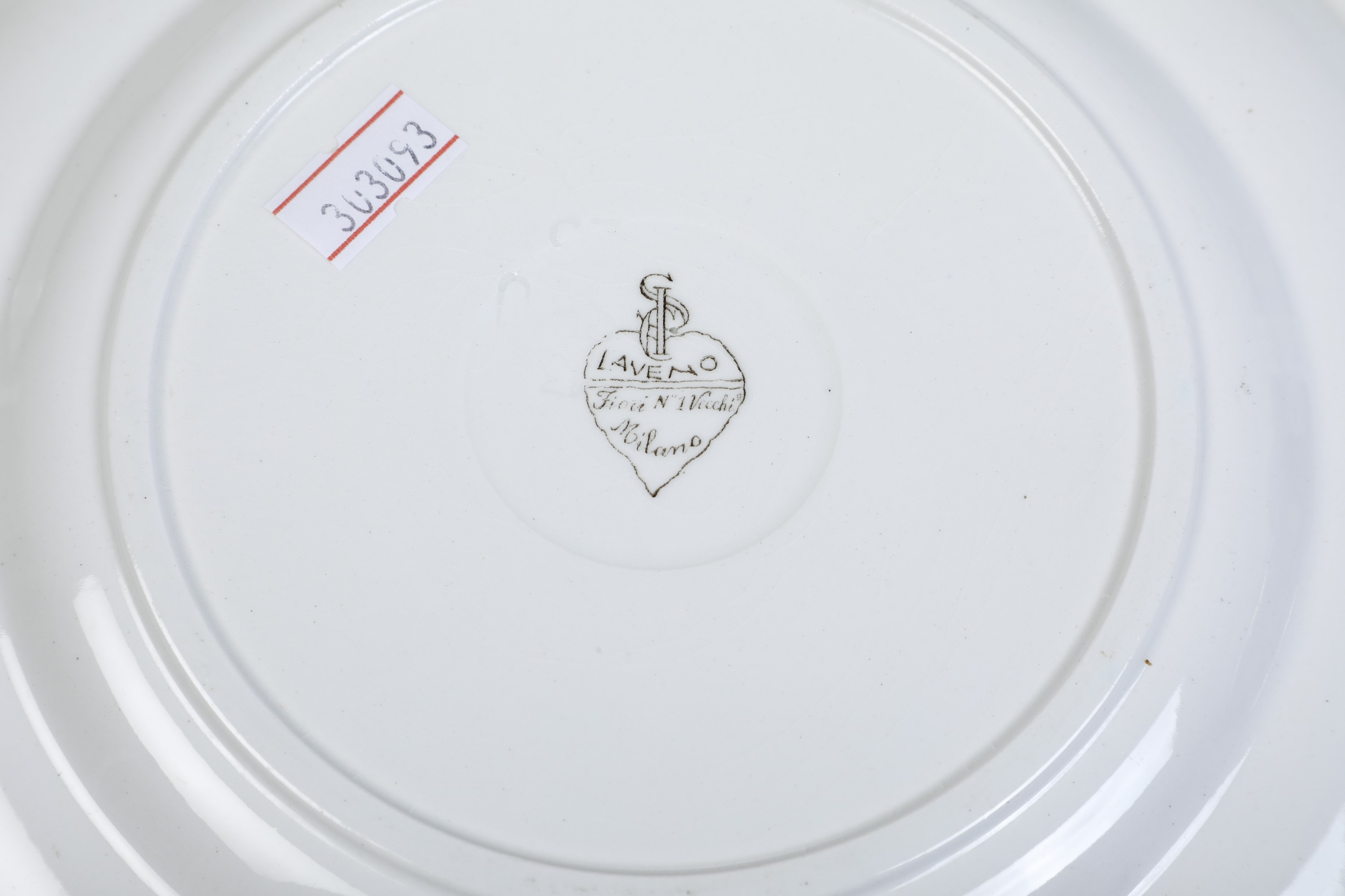 Sei Piatti "fiori N. 1 Vecchia Milano".laveno, Società Ceramica Italiana, Secondo Quarto del XX S...