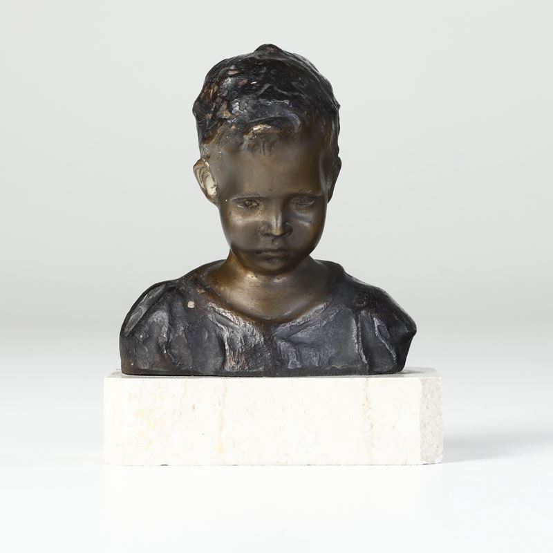 Giovanni De Martino : Busto di bambino  - Asta Scultura XIX-XX secolo - Cambi Casa d'Aste