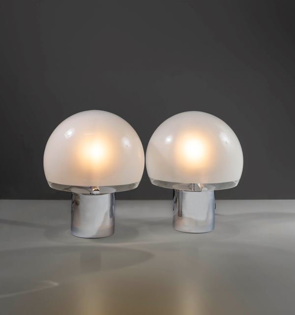 Luigi Caccia Dominioni - Due lampade da tavolo mod. LTA6 Porcino